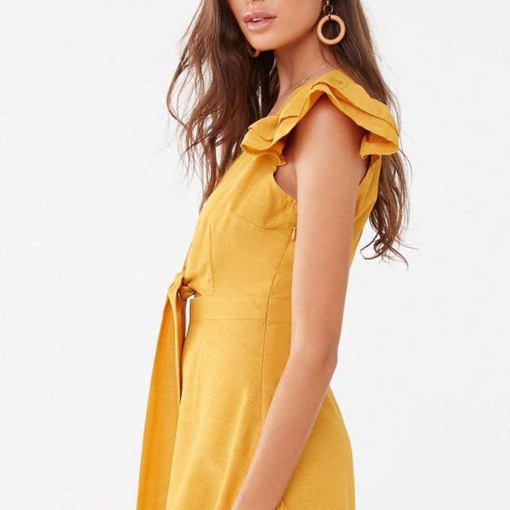 Forever 21 Front Tie Yellow Romper